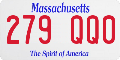 MA license plate 279QQ0