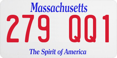 MA license plate 279QQ1