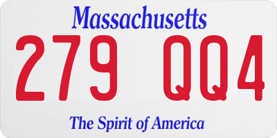 MA license plate 279QQ4