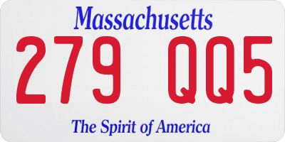 MA license plate 279QQ5