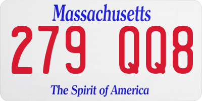 MA license plate 279QQ8