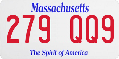 MA license plate 279QQ9
