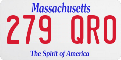 MA license plate 279QR0