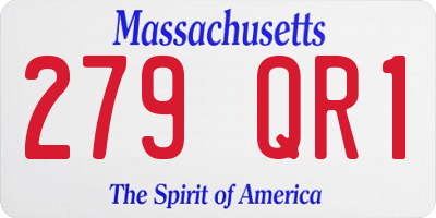 MA license plate 279QR1