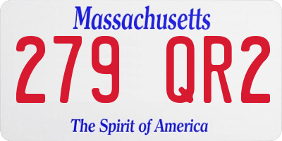MA license plate 279QR2