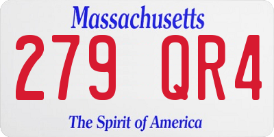 MA license plate 279QR4