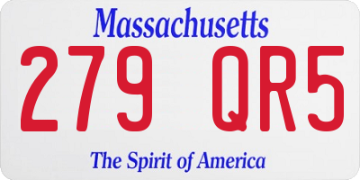 MA license plate 279QR5