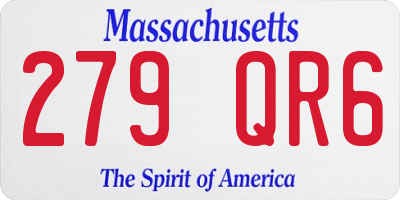 MA license plate 279QR6