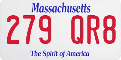 MA license plate 279QR8