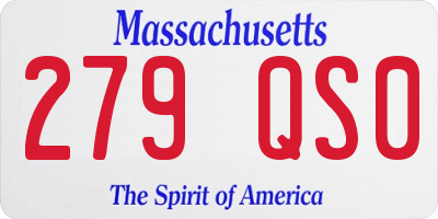 MA license plate 279QS0