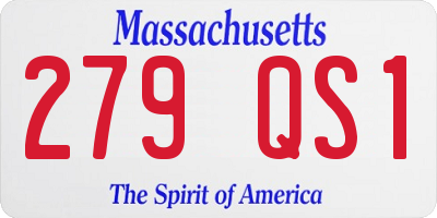MA license plate 279QS1