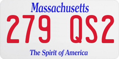 MA license plate 279QS2