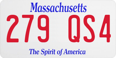 MA license plate 279QS4
