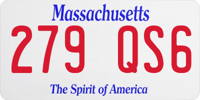MA license plate 279QS6