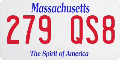 MA license plate 279QS8