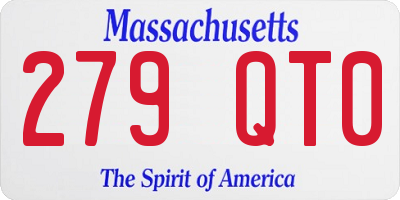 MA license plate 279QT0