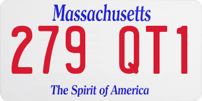 MA license plate 279QT1