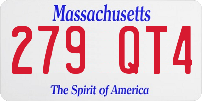 MA license plate 279QT4