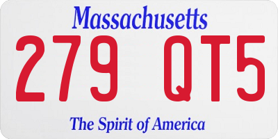 MA license plate 279QT5