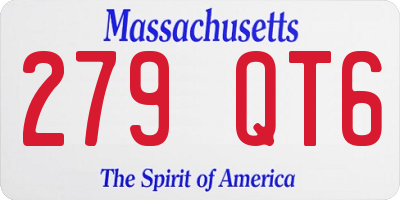 MA license plate 279QT6