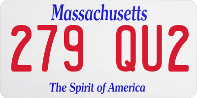 MA license plate 279QU2