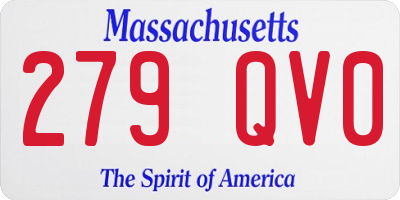 MA license plate 279QV0