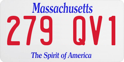 MA license plate 279QV1
