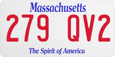 MA license plate 279QV2