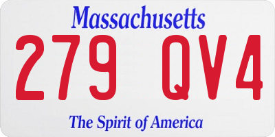 MA license plate 279QV4