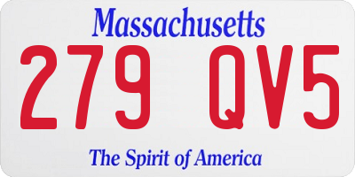 MA license plate 279QV5