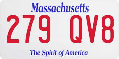MA license plate 279QV8