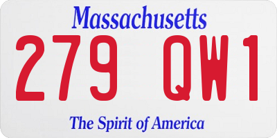 MA license plate 279QW1