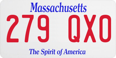 MA license plate 279QX0