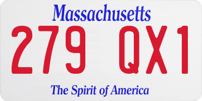 MA license plate 279QX1