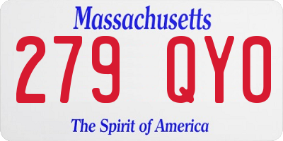 MA license plate 279QY0