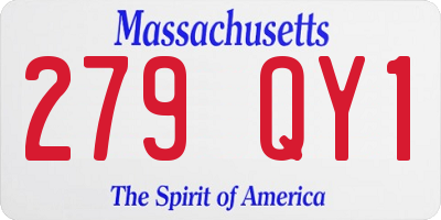 MA license plate 279QY1