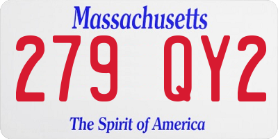 MA license plate 279QY2