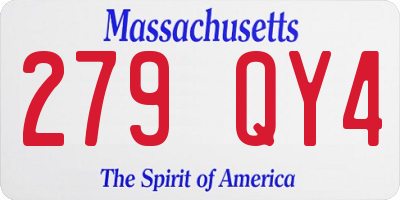 MA license plate 279QY4