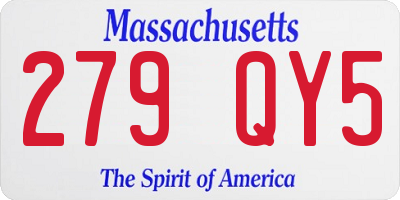 MA license plate 279QY5