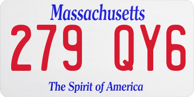 MA license plate 279QY6
