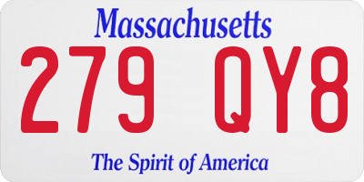 MA license plate 279QY8
