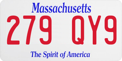 MA license plate 279QY9