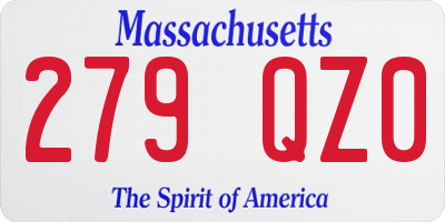 MA license plate 279QZ0