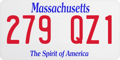 MA license plate 279QZ1