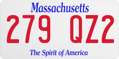 MA license plate 279QZ2