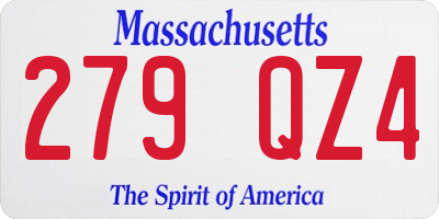 MA license plate 279QZ4