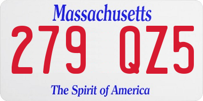 MA license plate 279QZ5