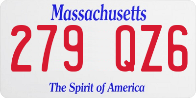 MA license plate 279QZ6