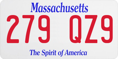MA license plate 279QZ9