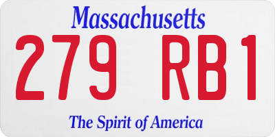 MA license plate 279RB1